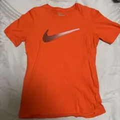 Nike Tシャツ オレンジ ビッグスウッシュ 短丈 海外ストリート y2k
