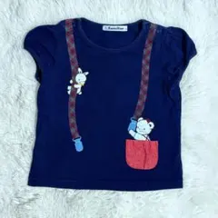 ファミリア familiar 半袖Tシャツ 90 ネイビー ふぁみちゃん　くまのサムネイル