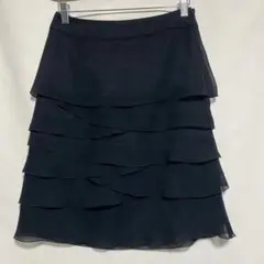 ［INDIVI］ティアードスカート(M)/日本製✨ モノトーン フリル