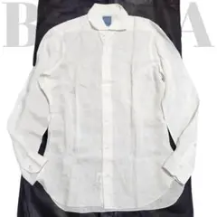 【現行 美品】バルバ ダンディライフ ドレスシャツ メンズ38/15 リネン