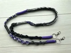 パラコード スマホショルダーストラップ 黒紫