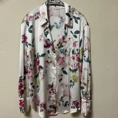 ZARA フラワープリント ロング丈花柄シャツのサムネイル