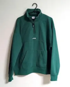 FILA ハーフジップ スウェット トレーナー グリーン L