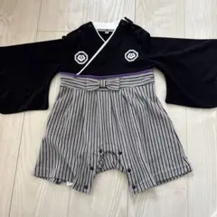 袴　ロンパース 黒 80 節句　お祝い　ベビー　赤ちゃん　着物