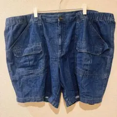 クロフトアンドバロー デニムハーフパンツ ワイド裾 無地 54 紺 綿 お出かけのサムネイル