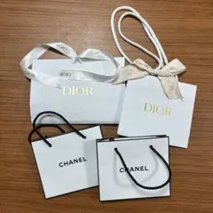 【4枚セット】ハイブランド ショッパー（CHANEL、Dior）紙袋小のサムネイル