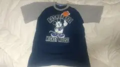 80s 東京ディズニーランド ミッキーマウス ラグランTシャツ バスケ Lサイズ