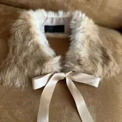 アンタイトル　ラビットベージュファー　マフラー　つけ襟