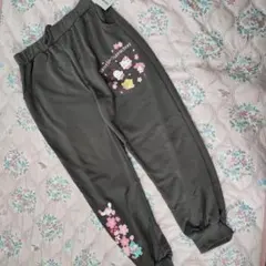 新品LL サンリオ キティ マイメロ クロミ ポムポム他&桜 スウェットズボン②