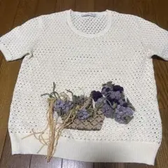 KANEKO ISAO 半袖 ニット トップス 花モチーフのサムネイル