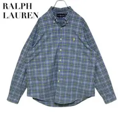 Ralph Lauren 長袖シャツ 2XL相当 マドラスチェック 刺繍ロゴ