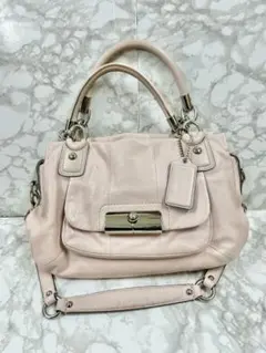 COACH ハンドバッグ アシュレイ 2way ベージュ レザー ゴールド金具