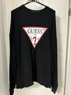 GUESS トライアングルロゴ ブラックスウェット