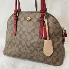 美品訳あり品　コーチ ハンドバッグ シグネチャー PVC ベージュ F24606