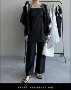 【美品】サロペット オーバーオール ギャザーキャミチュニック＆ストレートパンツのサムネイル