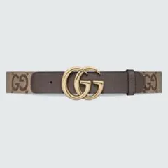 凄！！新品未使用■GUCCI ダブルGロゴ ベルト ブラウン/ベージュ