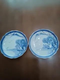 青と白の風景画 波型皿 青と白の風景画 波型皿 4枚セット 昭和レトロ - メルカリ
