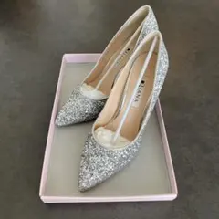 DIANA シルバー グリッター パンプス ハイヒール