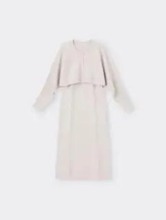 新品未使用　GU　2ピースカーディガンセットワンピース　ナチュラル　M