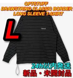 OPTSTUFF DRAWSTRING CLASSIC BORDER ロンT 黒