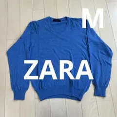 ZARAザラメンズブルーニットMサイズ春服のサムネイル