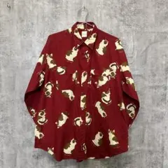 Karl Helmut 猫柄 長袖シャツ レッドのサムネイル