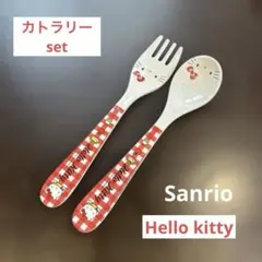 【Hello kitty】ギンガムチェックカトラリーsetのサムネイル