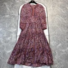 ヌキテパ♡　ロング　ワンピース　総柄　花柄　コットン　ロング丈　着丈121