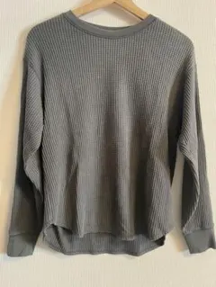 UNIQLO グレー ワッフルトップス