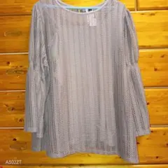 【難あり】4L インナー付きレースプルオーバー 濃いベージュ