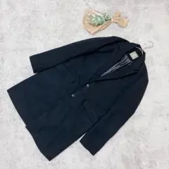 A3210【ナノユニバース】今季✨ダブルボタン/チェスターコート/ネイビー（M）