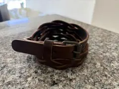 イタリア製本革ベルト　スピック&スパンで購入ブラウンレザーメッシュベルト