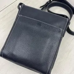 美品✨ ソメスサドル ショルダーバッグ シボ革 ステッチ ネイビー レザー