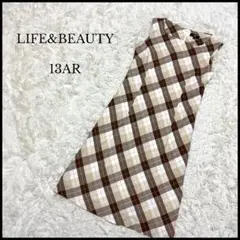 【L&B LIFE&BEAUTY】チェック柄ノースリーブワンピース 13AR