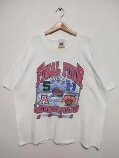 372 90s USA古着 NCAA バスケ シングルステッチ Tシャツ