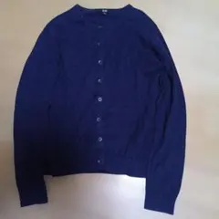 ★UNIQLO　コットン100%　シンプル　カーディガン　紺　Мサイズ