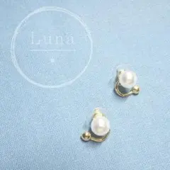 ピアス　レディース　イヤーカフ風　パールピアス　韓国　ゴールド