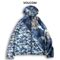 VOLCOM ナイロンジャケット L 総柄 迷彩 軽量 裏地メッシュ 古着