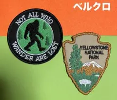 A1994アウトドア　ビッグフット　雪男　刺繍パッチ　ベルクロ