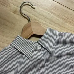 ストライプ 長袖シャツ ホワイト・グレー