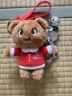 Cherryクマの ぬいぐるみ キーホルダー付き