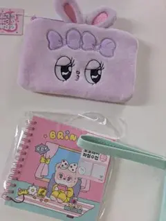 ウサギ耳ポーチ&リングノートセット