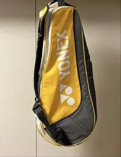 購入用　YONEX バドミントンテニス ラケットバッグ イエロー グレー