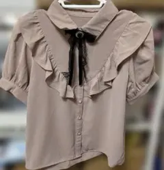 【INGNI】ブローチ付き ピンクフリルブラウス 定価5390円 Mサイズ