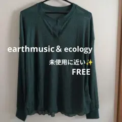 ✨earthmusic＆ecology スリットネックシアーカットソー最終値下げ