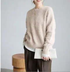 SLOBE　IENA★フォックスカシミヤプルオーバー ベージュ 長袖