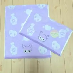 クロミちゃん フェイスタオル ハンドタオル パープル 刺繍 新学期 入園準備