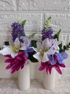 仏花造花一対25cmハンドメイドお供え