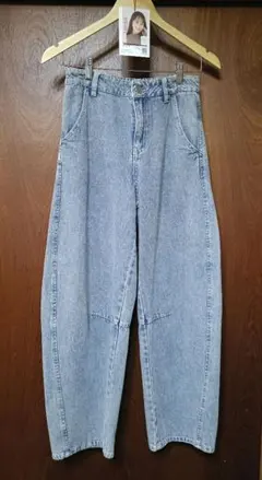 しまむら　FLASH BLUE バレルレッグジーンズ　Ｍ