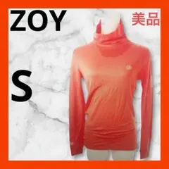 （美品）ZOY ゾーイ　ゴルフレディースハイネック長袖シャツ　S オレンジ
